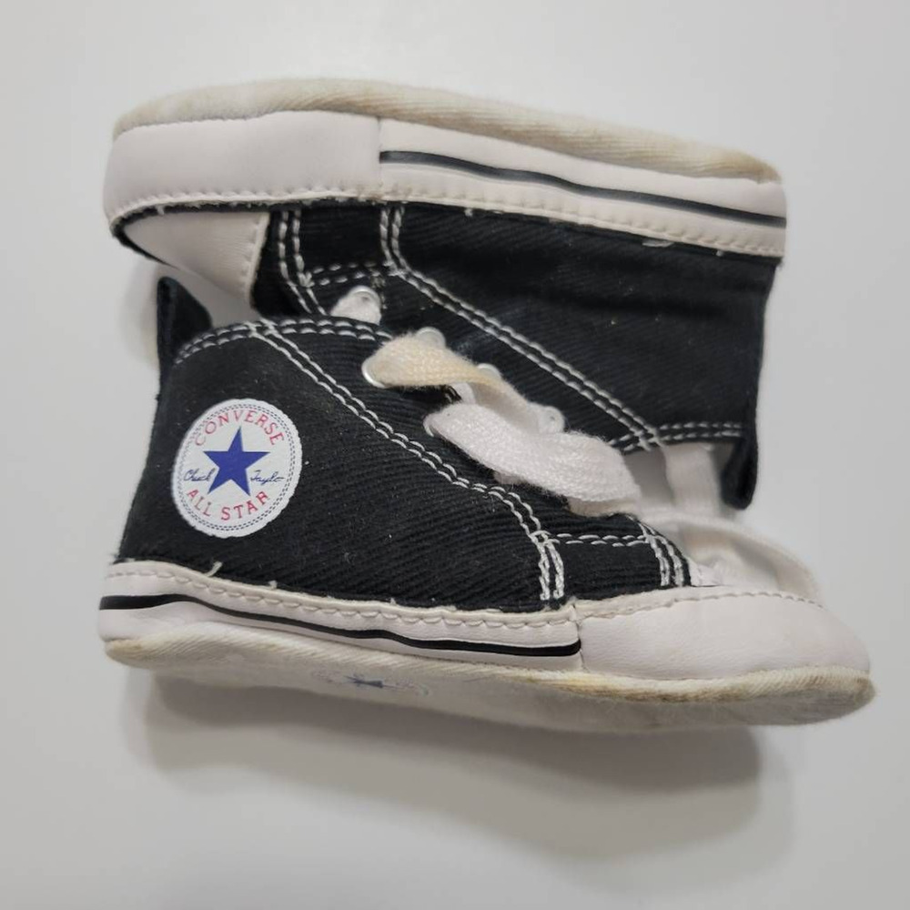 Converse Unisex Baby Crib First‎ Star Hi Sneaker Shoes Black 8J231 Lace Up 3 M